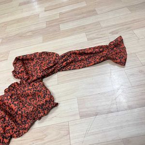 Rust Floral Regular Crop Top.