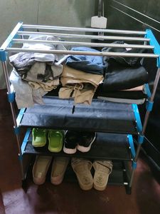 🎉🎉metal shoe and clothe rack with cover