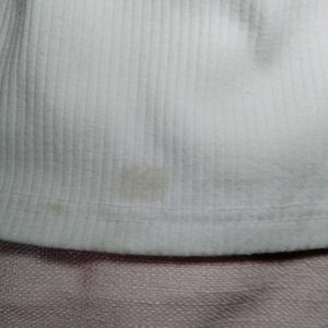 White Ribbed off shoulder top (check photos for th