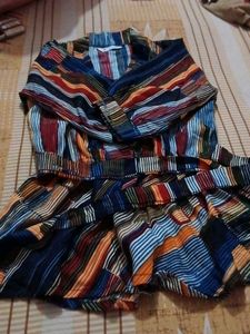 Colorful Striped Two-Piece Set