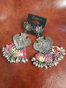 Boho Silver Lotus Earrings