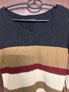 Striped V-Neck Sweater