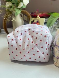 Heart Print Quilted Pouch