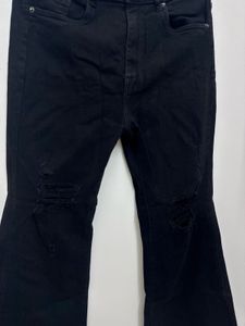 Black Flared Denim Jeans