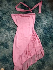 Pink Ruffle Mini Dress