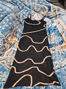 Black Summer Knit Starp Sexy Dress