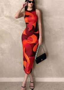 Abstract Print Bodycon Dress