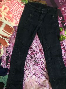 Dark Wash Moto Jeans