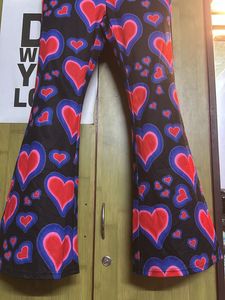 Heart Print Bootcut Pant