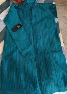 Ethinic Men Sea Green Kurta Set
