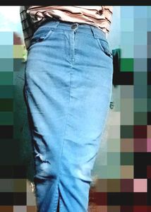 A Line Denim Skirt For Women