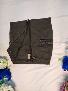 Denim Skirt With Multiple Pockets