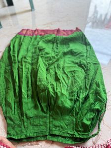 Green & Pink Sari Skirt