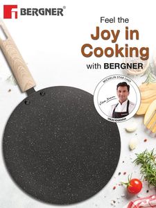 Bergner Earth Black Non Stick 26cm Concave Tawa