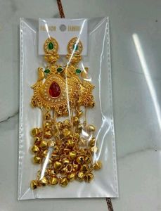 Elegant Gold Tone Dangle Earrings