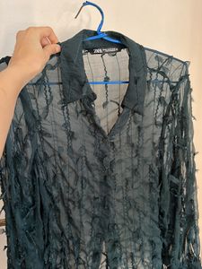 Zara 3D Sheer Shirt