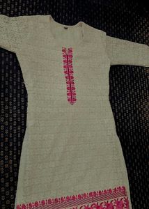 Elegant Embroidered Tunic Dress🤍🤍
