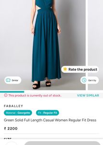 Pantaloon Elegant Teal Cutout Maxi Dress
