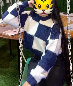 Checkerboard Cropped Sweater