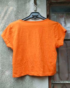 Orange &amp; Olive Green 2 Crop T-Shirts
