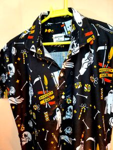 &#34;Midnight Mischief&#34; Halloween-Themed Printed Shirt