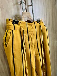 Mustard Striped Pants- Size Small