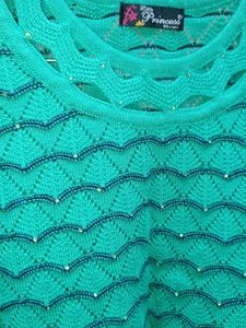 Green Knitted Two Piece Sweater/ Top