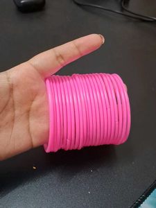 Neon Pink Glass Bangles
