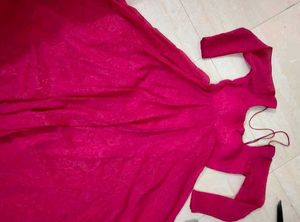 Elegant Pink Ethnic Gown(padded)