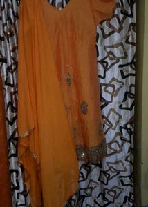 Orange Embroidered Kurti