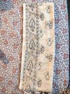 Black and Off-white , Printed Stole/Dupatta