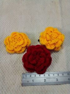 Handmade Flower Crochet Hair Clips