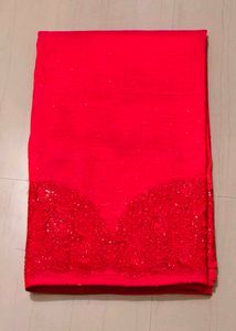 Red Embellished Saree