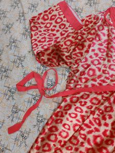 New Animal Print Satin Top