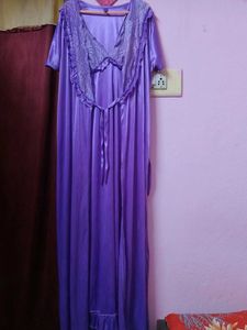 Satin Silk Gowns 2pc - 5 Available