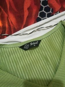 Green Ribbed Top