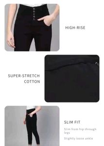 SASSAFRAS Women Black Slim Fit High-Rise Jeans