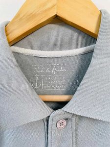 Mast And Harbour Formal Collar Tshirt Grey Color