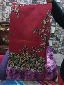 Red & Floral Print Dupatta