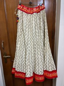 Embroidered Mirror Work Patch Border Ethnic Skirt