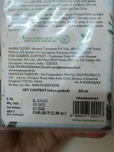 Mamaearth Aqua Perfume 50ml Sealed Pack Bottle