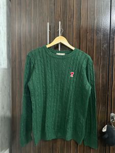 AMI Paris Green Knit Sweater