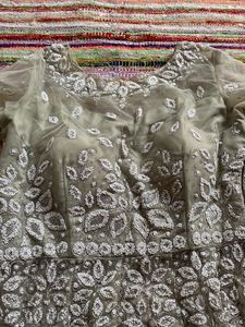 Anarkali Style Choli With Designer Sleeves And Choli And Dupataa