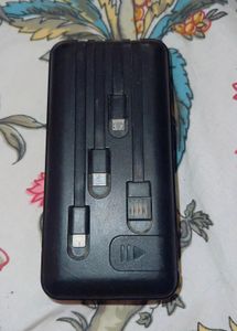 Portable Power Bank with Built-In Cables