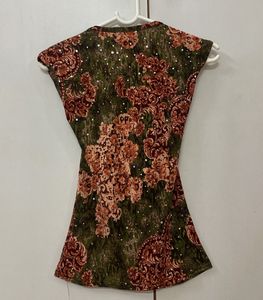 Vintage Pinko Floral Sequin Top