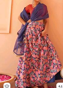 Janasya Floral Printed ReadytoWearLehenga &amp; Blouse