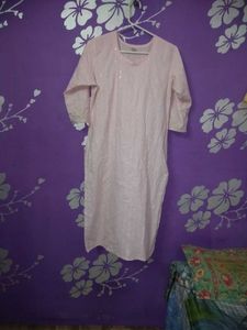 Pink Cotton Kurta