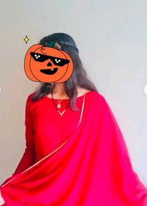 Last .Red Anarkali Kurta Set (bottom not availabl