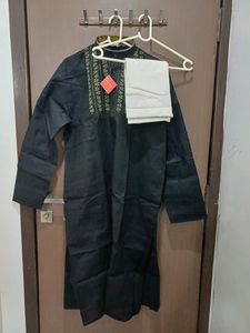 Kurta Chudidar Set (Black)