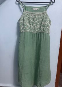 Green Embroidered Sundress